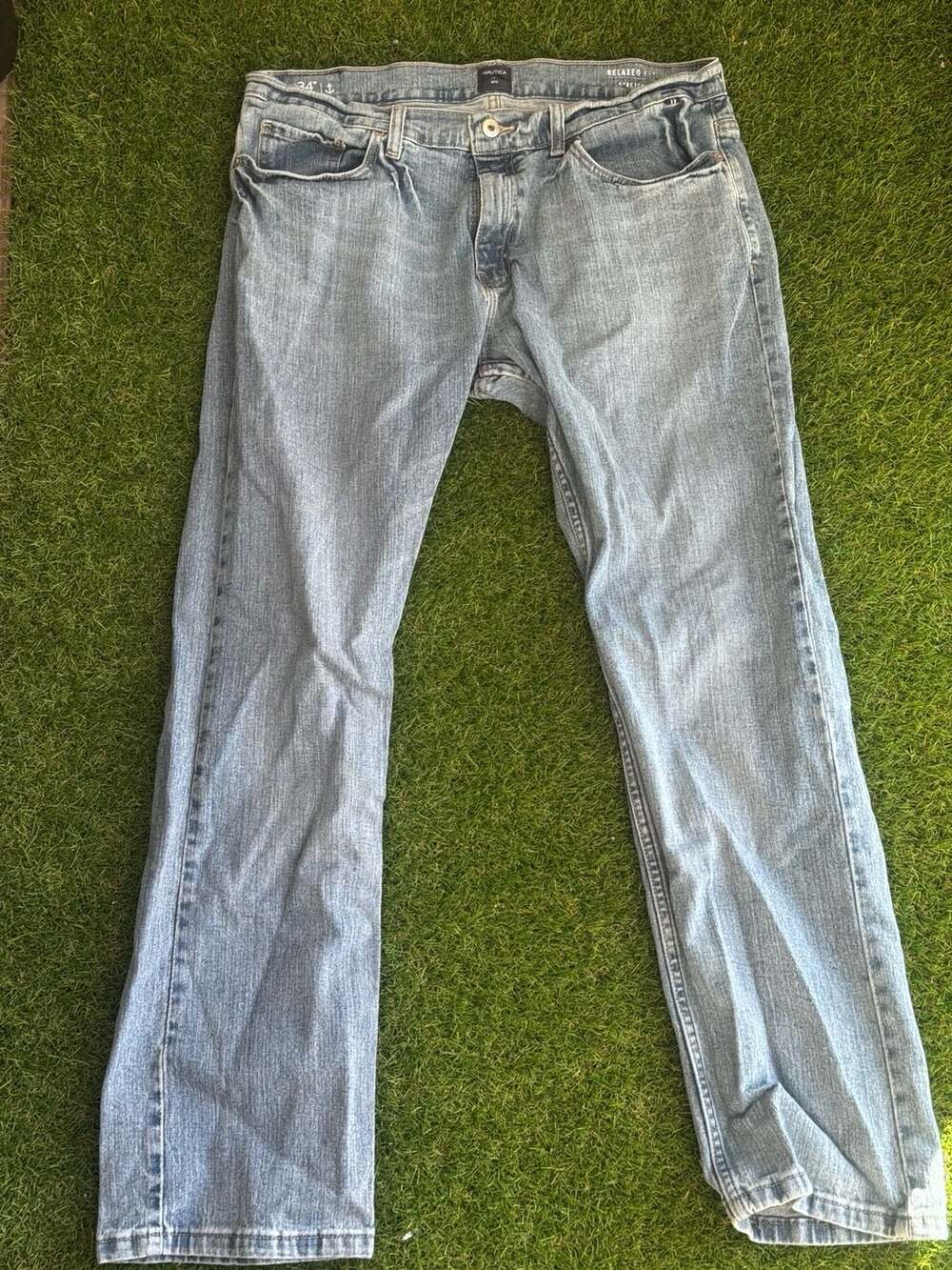 Nautica Relaxed Fit Stretch Jeans Light Wash 34x32